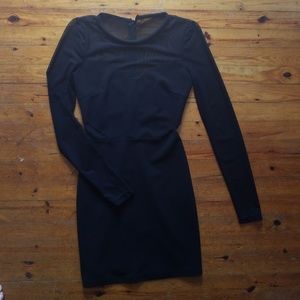 Sexy black mesh dress